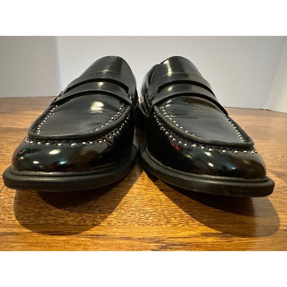 Franco Sarto Women's Eden Faux Patent Studded Loafers – Black – Size 9.5 - Picture 4 of 9